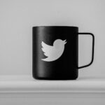 black and white apple logo printed ceramic mug